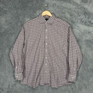 Proper Cloth Shirt Mens XL Red Green Plaid 100% Cotton Long Sleeve Button Up